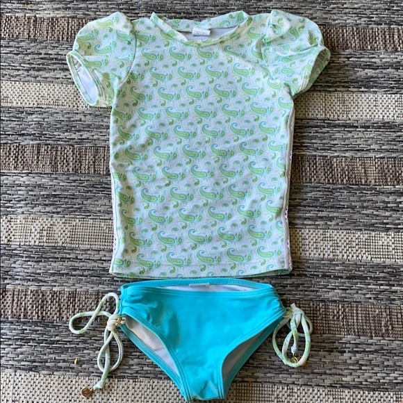 Kimi & Li Puff Sleeve Rash Guard Paisley - Picture 2 of 7